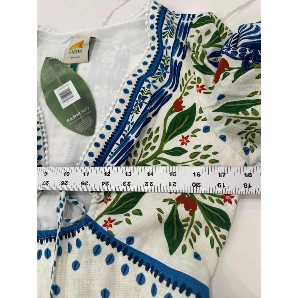 NWT Farm Rio Macaw Flight Maxi Dress Small Tropical Bird Linen $280 Sold Out - Picture 11 of 16